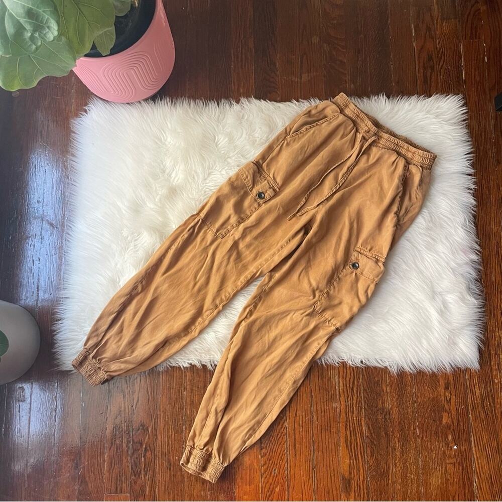 ZARA Lightweight Cargo Pants Pull on Teracotta Tan